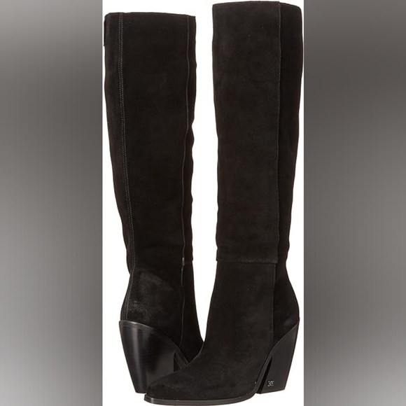 SAM EDELMAN BLACK KNEE HIGH SUEDE BOOT 8 - Picture 1 of 6